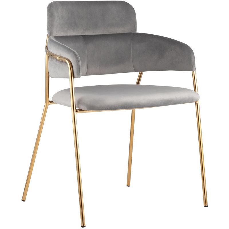 Стул Polina chair Светло-Серый Велюр Светло-серый Золотой Стул Polina chair Светло-Серый Велюр Светло-серый Золотой в Костроме | Loft Concept