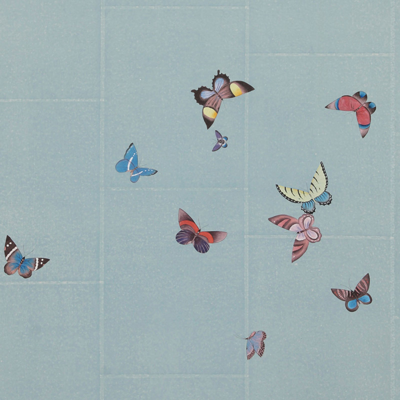 Обои ручная роспись Butterflies Icarus on Azure India tea paper Обои ручная роспись Butterflies Icarus on Azure India tea paper в Костроме | Loft Concept