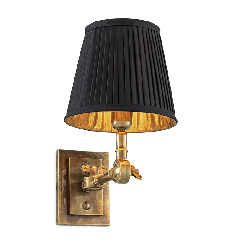 Бра Eichholtz Wall Lamp Wentworth Brass Черный Винтажная латунь Бра Eichholtz Wall Lamp Wentworth Brass Черный Винтажная латунь в Костроме | Loft Concept