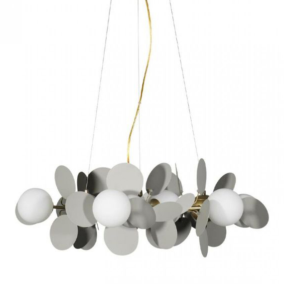 Люстра MATISSE Chandelier circle Gray диаметр 70 Серый Золотой Белый Люстра MATISSE Chandelier circle Gray диаметр 70 Серый Золотой Белый в Костроме | Loft Concept