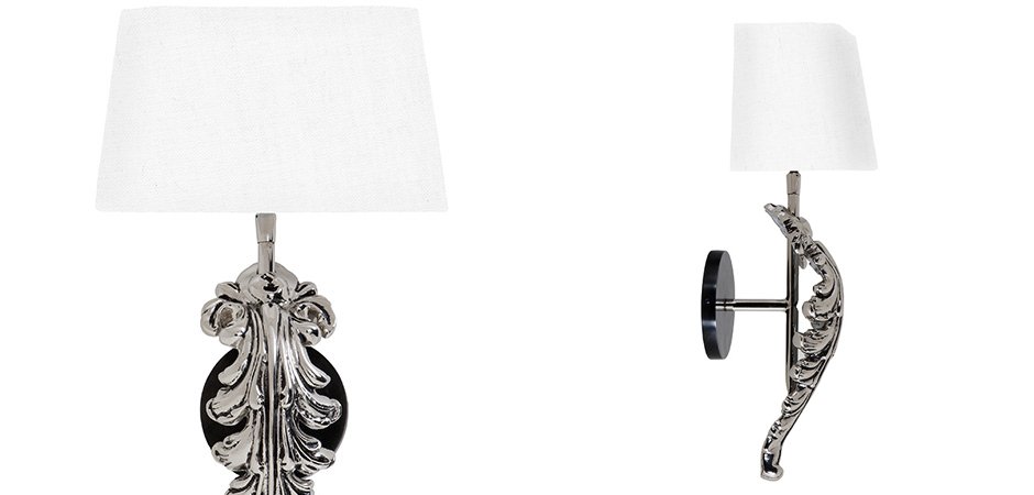 Бра Eichholtz Wall Lamp Beau Site Nickel+White Бра Eichholtz Wall Lamp Beau Site Nickel+White - Loft-Concept в Костроме