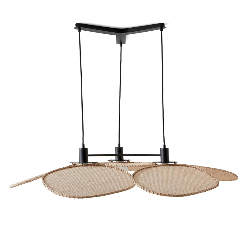 Люстра Wicker Leaves Chandelier Черный Бежевый Люстра Wicker Leaves Chandelier Черный Бежевый в Костроме | Loft Concept
