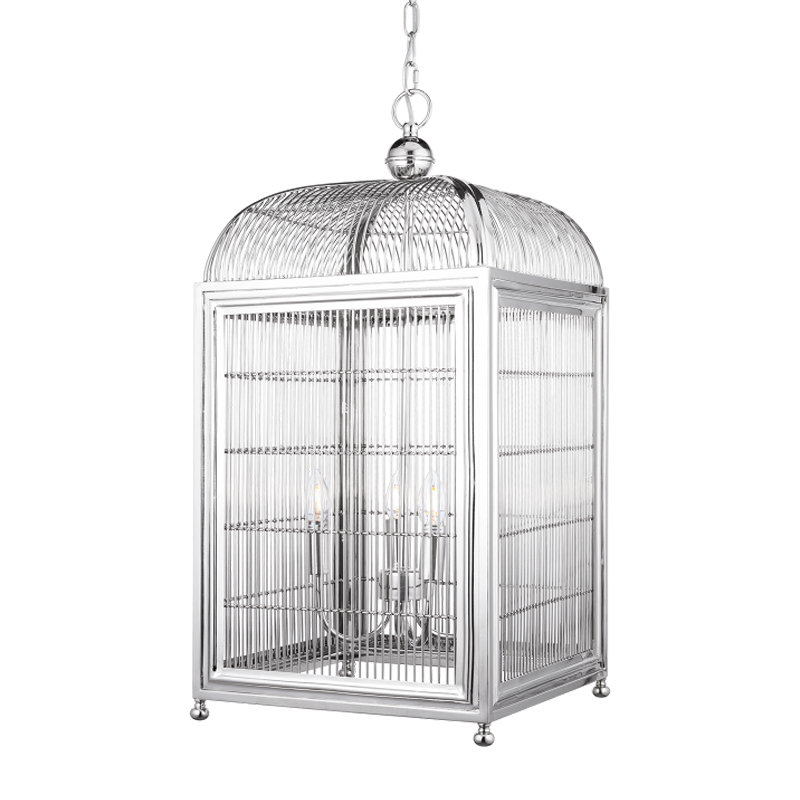 Люстра клетка Bird cage chrome Lantern Falcon Хром Люстра клетка Bird cage chrome Lantern Falcon Хром в Костроме | Loft Concept