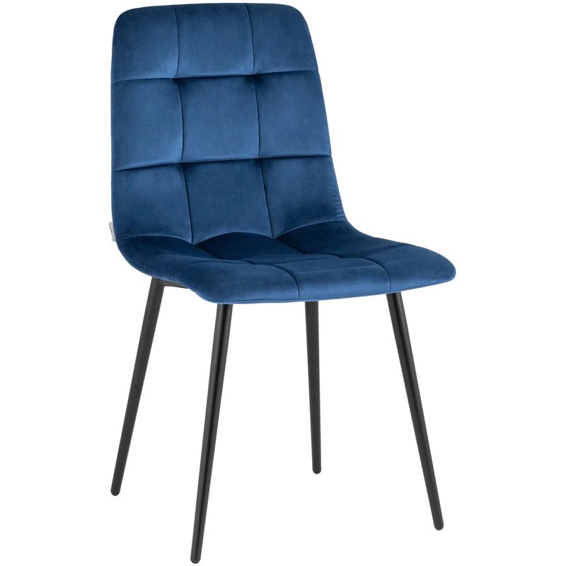 Стул NANCY Chair Синий Велюр Синий Черный Стул NANCY Chair Синий Велюр Синий Черный в Костроме | Loft Concept