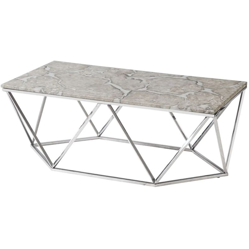 Кофейный столик Kovaldzhi Collection Frame Geometry Silver Бежево-серый Белый Мрамор Bianco Серебряный Кофейный столик Kovaldzhi Collection Frame Geometry Silver Бежево-серый Белый Мрамор Bianco Серебряный в Костроме | Loft Concept
