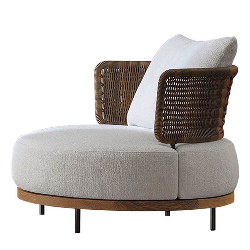 Кресло Round Lounge Chair Светло-серый Коричневый Кресло Round Lounge Chair Светло-серый Коричневый в Костроме | Loft Concept