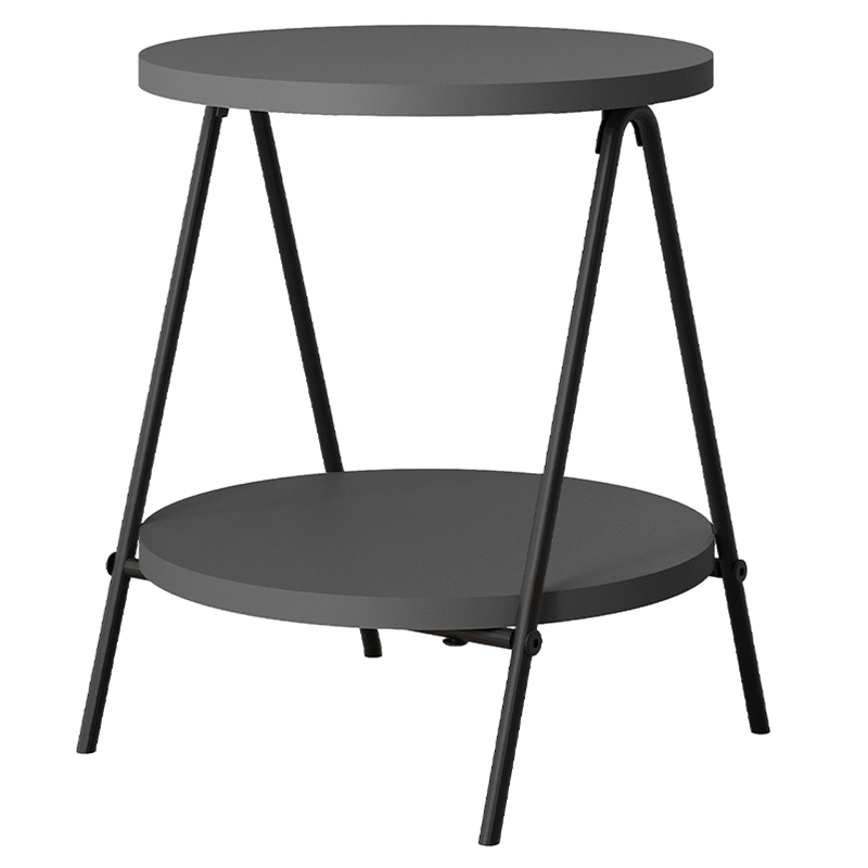 Стол приставной с 2-мя круглыми столешницами цвета антрацит ESSEL SIDE TABLE ANTHRACITE Антрацит Черный Стол приставной с 2-мя круглыми столешницами цвета антрацит ESSEL SIDE TABLE ANTHRACITE Антрацит Черный в Костроме | Loft Concept