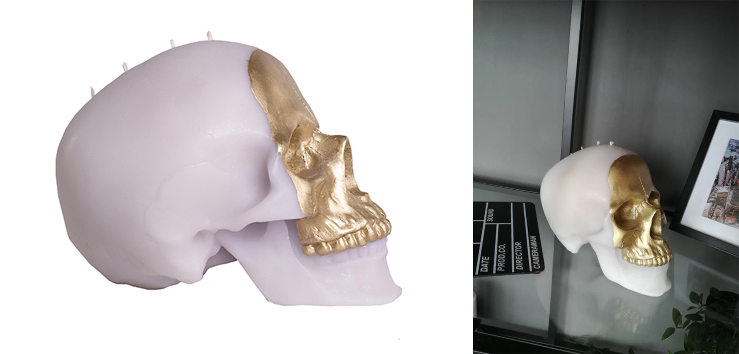 Свеча Gold Skull - фото