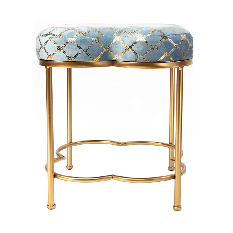 Пуф PUF Frame of Clover & Upholstery Gold Mesh голубой Голубой Золотой Пуф PUF Frame of Clover & Upholstery Gold Mesh голубой Голубой Золотой в Костроме | Loft Concept