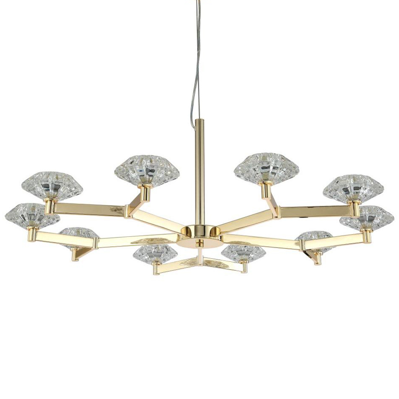 Люстра Yerker Chandelier Gold 10 Глянцевое золото Прозрачный Люстра Yerker Chandelier Gold 10 Глянцевое золото Прозрачный в Костроме | Loft Concept