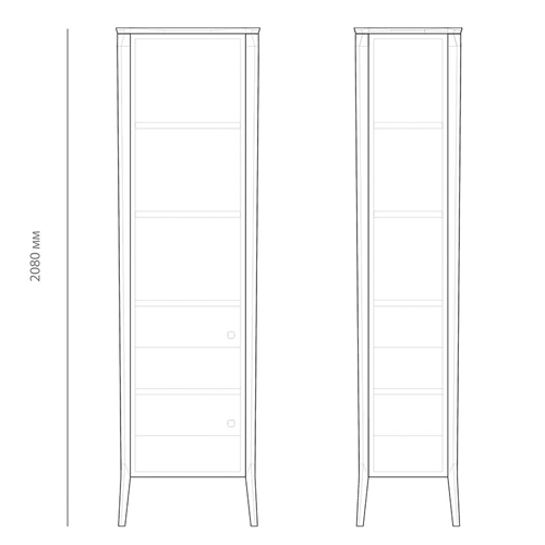 Витрина правая из массива дуба с 5-ю полками и 2-мя ящиками Tasteful Furniture Витрина правая из массива дуба с 5-ю полками и 2-мя ящиками Tasteful Furniture в Костроме