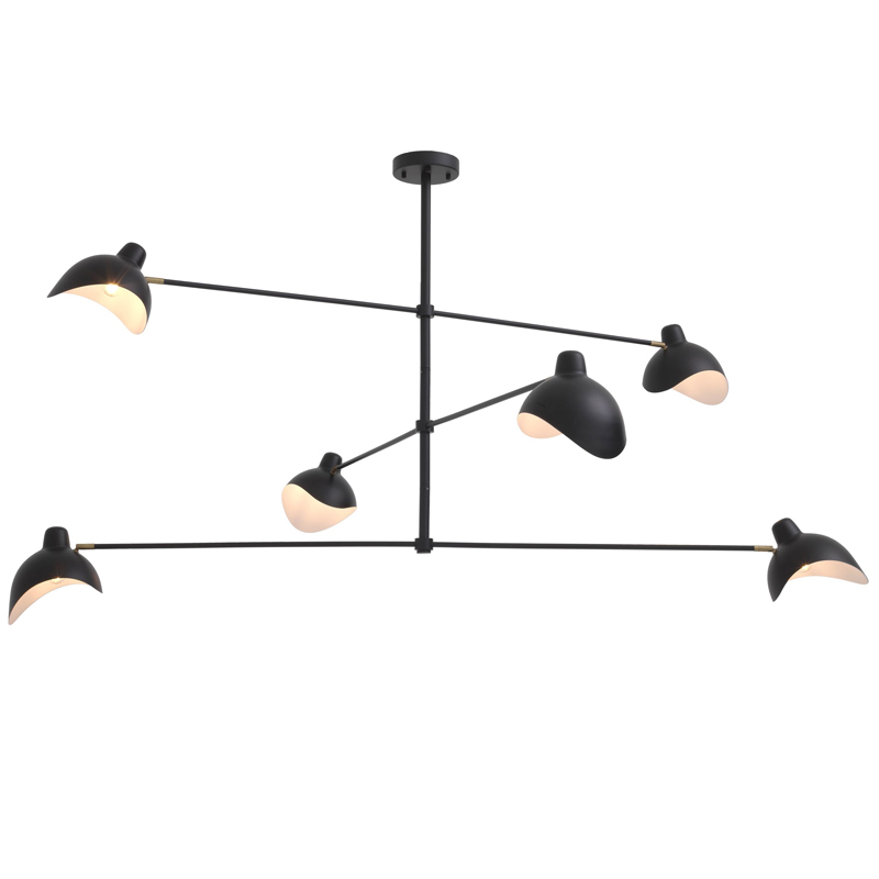 Люстра Eichholtz Chandelier Vince Black Латунь Античная полированная Черный Люстра Eichholtz Chandelier Vince Black Латунь Античная полированная Черный в Костроме | Loft Concept