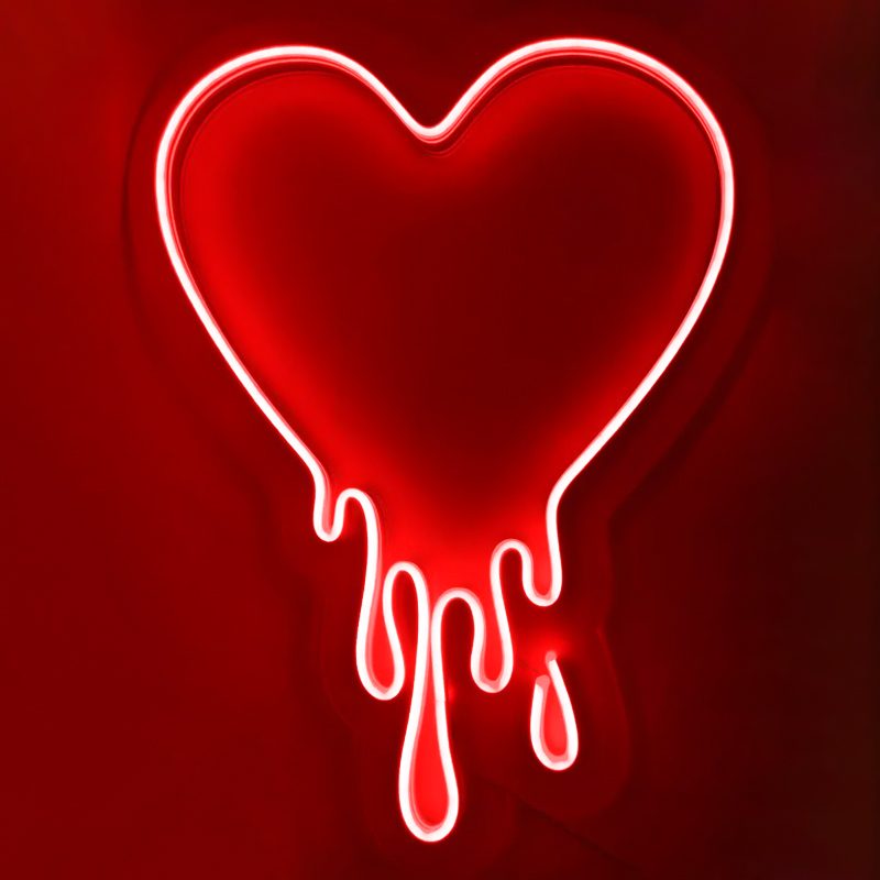 Неоновая настенная лампа Melted Heart Neon Wall Lamp Прозрачный Красный Неоновая настенная лампа Melted Heart Neon Wall Lamp Прозрачный Красный в Костроме | Loft Concept