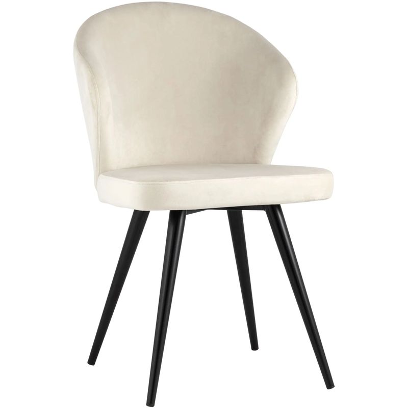 Стул Кремовый Бархат Volante Chair Кремовый Черный Стул Кремовый Бархат Volante Chair Кремовый Черный в Костроме | Loft Concept