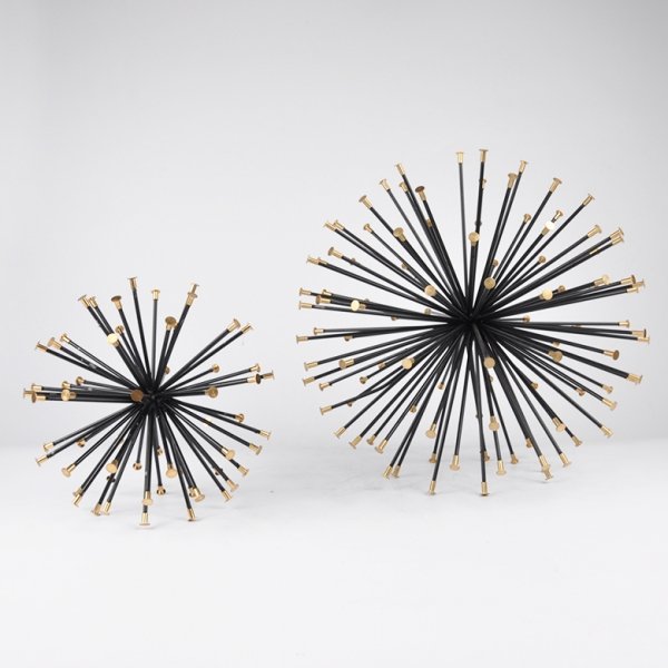 Декоративный элемент Black Roll Urchins Черный Золотой Декоративный элемент Black Roll Urchins Черный Золотой в Костроме | Loft Concept