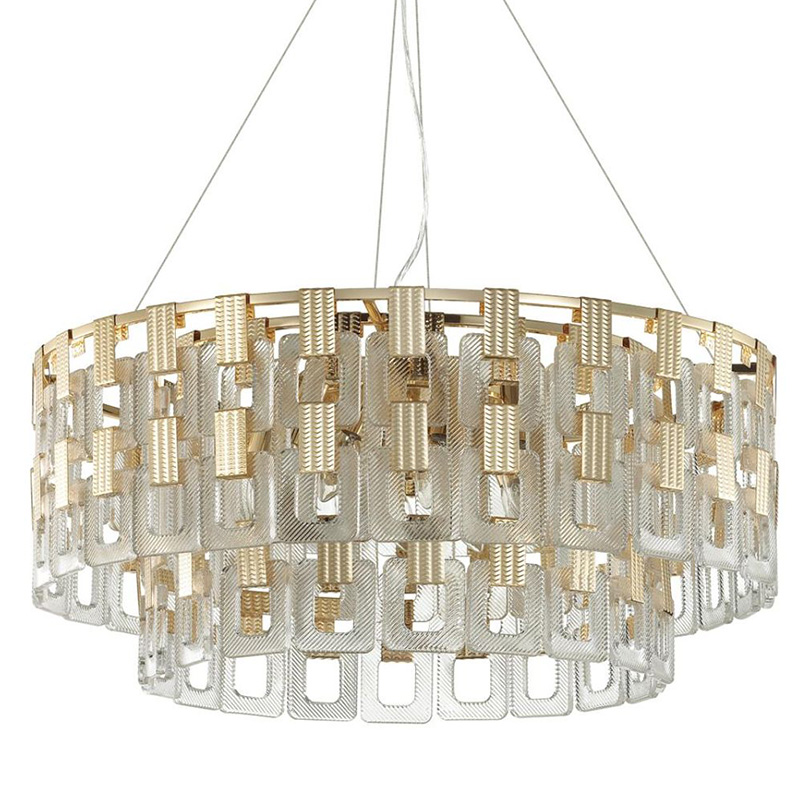 Люстра Ribbed Elements Pendant Round 67 Золотой Прозрачное Стекло Люстра Ribbed Elements Pendant Round 67 Золотой Прозрачное Стекло в Костроме | Loft Concept