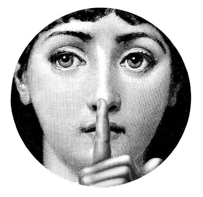 Декоративная тарелка Fornasetti 002 Черный Декоративная тарелка Fornasetti 002 Черный в Костроме | Loft Concept