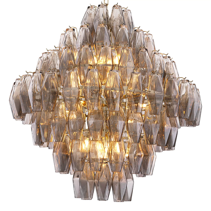 Люстра Eichholtz Chandelier Benini L Стекло Смок Никель Люстра Eichholtz Chandelier Benini L Стекло Смок Никель в Костроме | Loft Concept