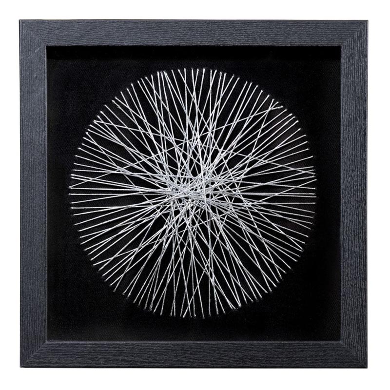 Панно Guinevere circle of threads 30 Серебряный Черный Панно Guinevere circle of threads 30 Серебряный Черный в Костроме | Loft Concept