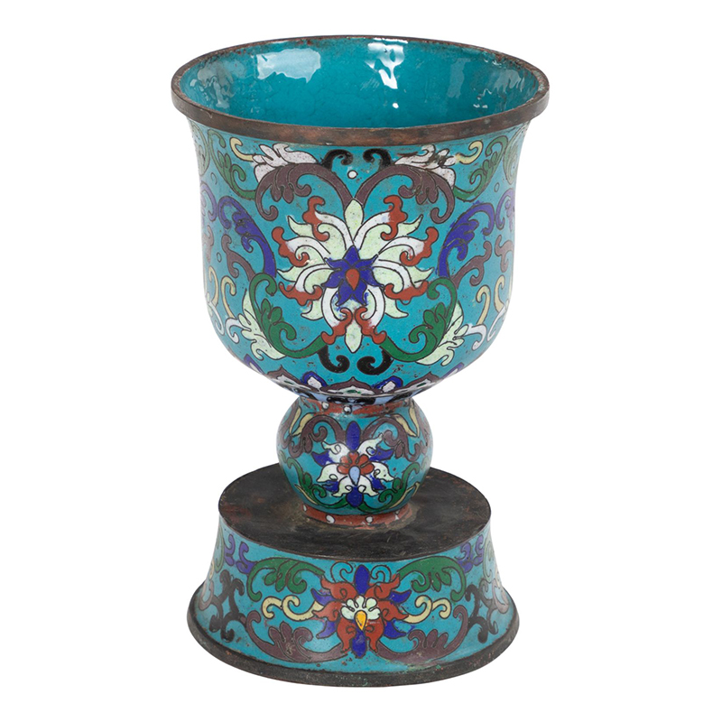 Подсвечник с орнаментом Cloisonne Синий Подсвечник с орнаментом Cloisonne Синий в Костроме | Loft Concept