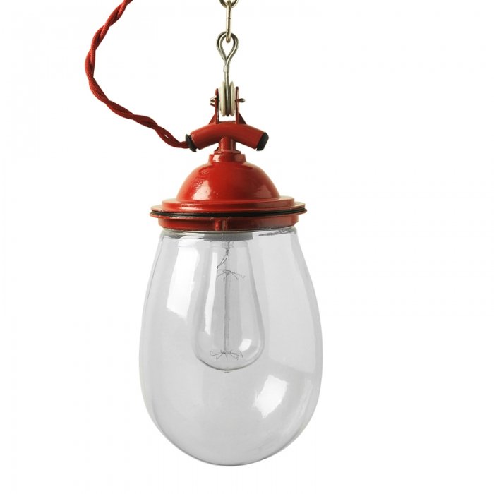 Подвесной светильник Glass Drop Retro Color Light Красный Серый Белый Черный Подвесной светильник Glass Drop Retro Color Light Красный Серый Белый Черный в Костроме | Loft Concept
