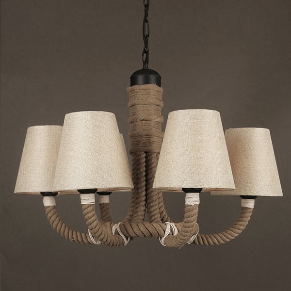 Люстра Rattan Chandelier Loft Rope Light Черный Люстра Rattan Chandelier Loft Rope Light Черный в Костроме | Loft Concept