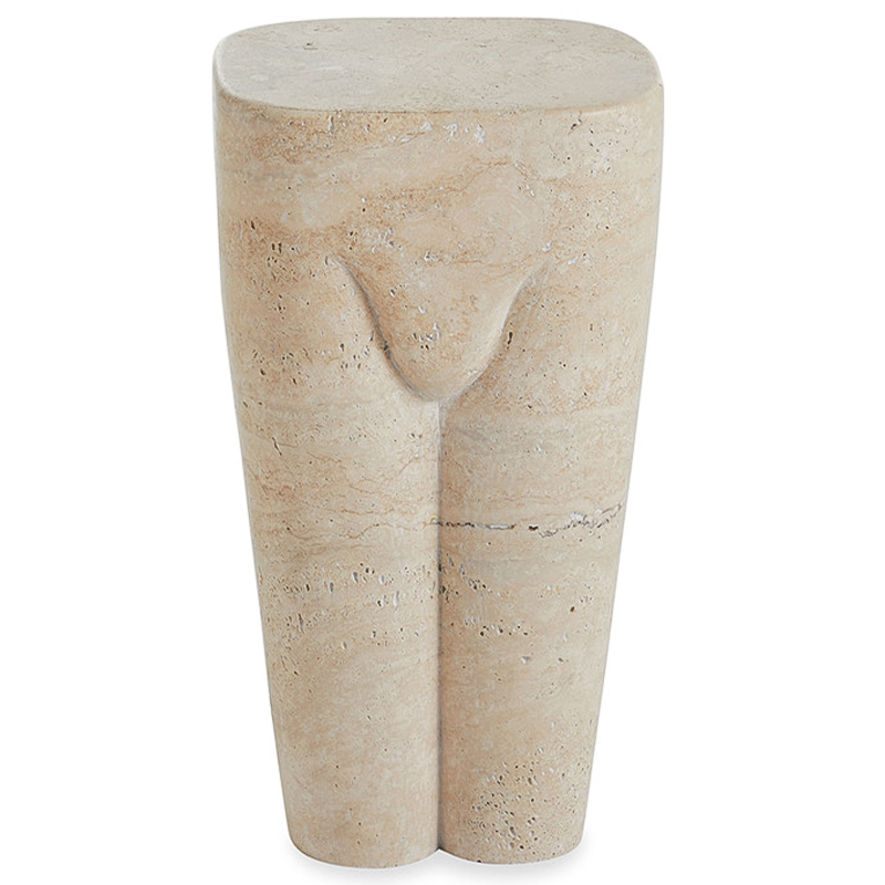 Приставной стол Tianna Travertine Side Table Бежевый Приставной стол Tianna Travertine Side Table Бежевый в Костроме | Loft Concept