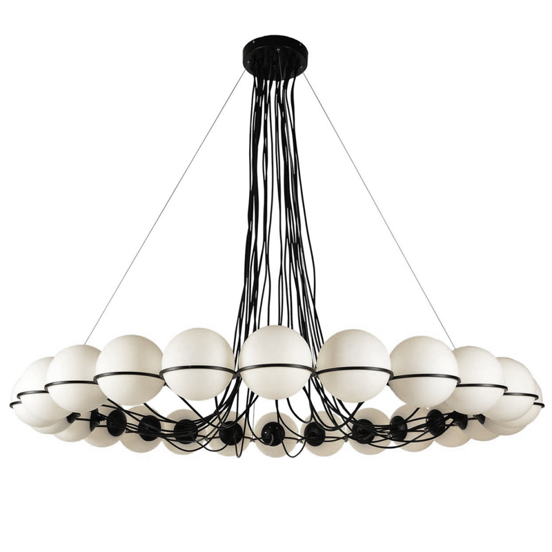 Люстра Gino Sarfatti Model 2109 24 Lamp Черный Прозрачный белый Люстра Gino Sarfatti Model 2109 24 Lamp Черный Прозрачный белый в Костроме | Loft Concept