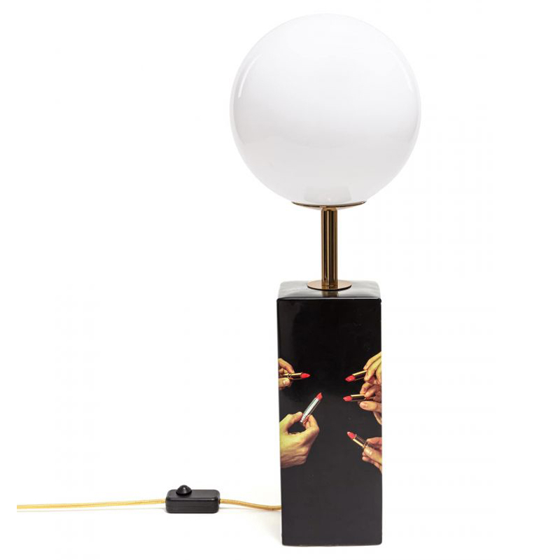 Настольная лампа Seletti Table Lamp Lipstick Черный Белый Мульти Настольная лампа Seletti Table Lamp Lipstick Черный Белый Мульти в Костроме | Loft Concept