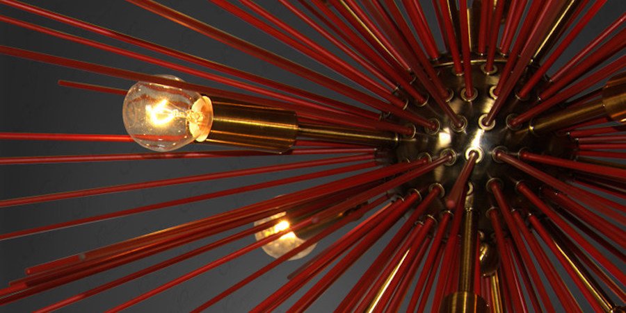 Люстра ASTRA Chandelier Sputnik Red and Brass Люстра ASTRA Chandelier Sputnik Red and Brass - Loft-Concept в Костроме