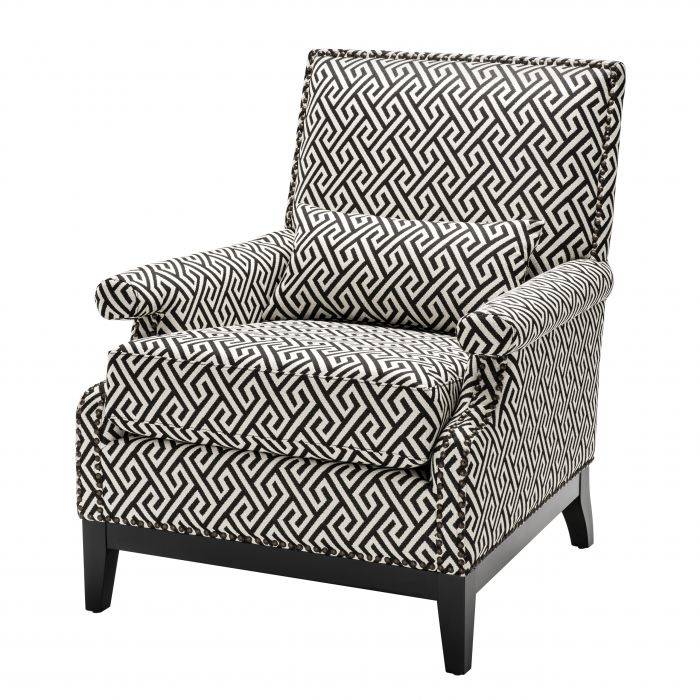 Кресло Eichholtz Chair Goldoni Black Черно-белый Черный Кресло Eichholtz Chair Goldoni Black Черно-белый Черный в Костроме | Loft Concept