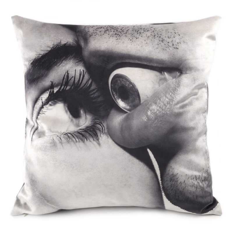 Подушка Seletti Cushion Eye Mouth Design Toiletpaper Серый Подушка Seletti Cushion Eye Mouth Design Toiletpaper Серый в Костроме | Loft Concept