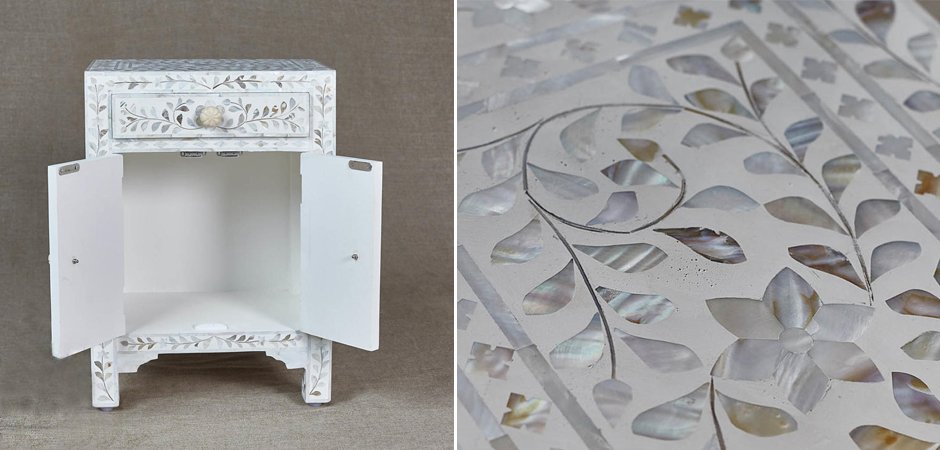 Тумба инкрустация перламутром Inlaid Bone Soft pearl Тумба инкрустация перламутром Inlaid Bone Soft pearl - Loft-Concept в Костроме