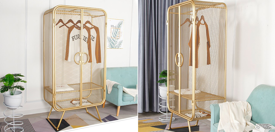 Шкаф Rhombic Grid Wardrobe Gold Шкаф Rhombic Grid Wardrobe Gold - Loft-Concept в Костроме