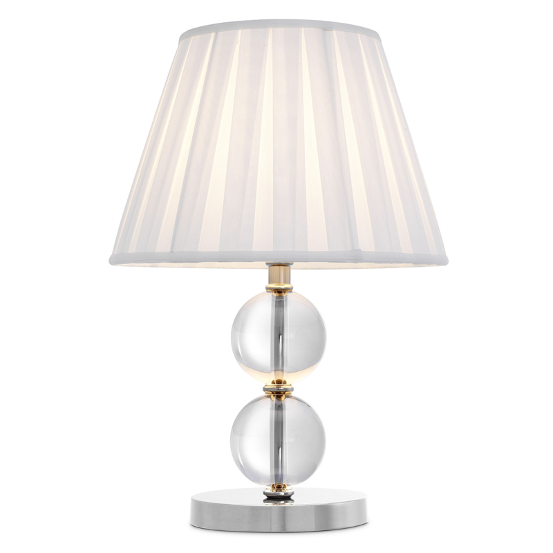 Настольная лампа Eichholtz Table Lamp Lombard Прозрачный Белый Никель Настольная лампа Eichholtz Table Lamp Lombard Прозрачный Белый Никель в Костроме | Loft Concept