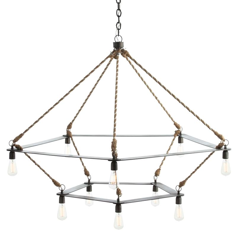 Люстра Arteriors MCINTYRE TWO TIERED CHANDELIER Черный Серый Люстра Arteriors MCINTYRE TWO TIERED CHANDELIER Черный Серый в Костроме | Loft Concept
