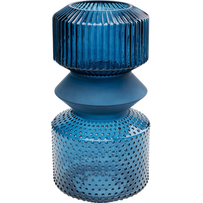 Ваза Geometric Blue Glass Vase 36 Синий Ваза Geometric Blue Glass Vase 36 Синий в Костроме | Loft Concept
