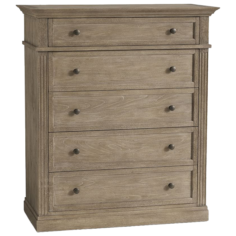 Комод 5 ящиков Benjamin Chest of 5 Drawers Бежево-серый Комод 5 ящиков Benjamin Chest of 5 Drawers Бежево-серый в Костроме | Loft Concept