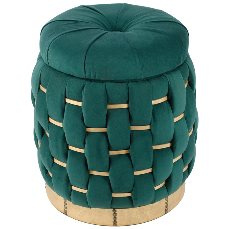 Пуф Verde Green Pouf Зеленый Золотой Пуф Verde Green Pouf Зеленый Золотой в Костроме | Loft Concept