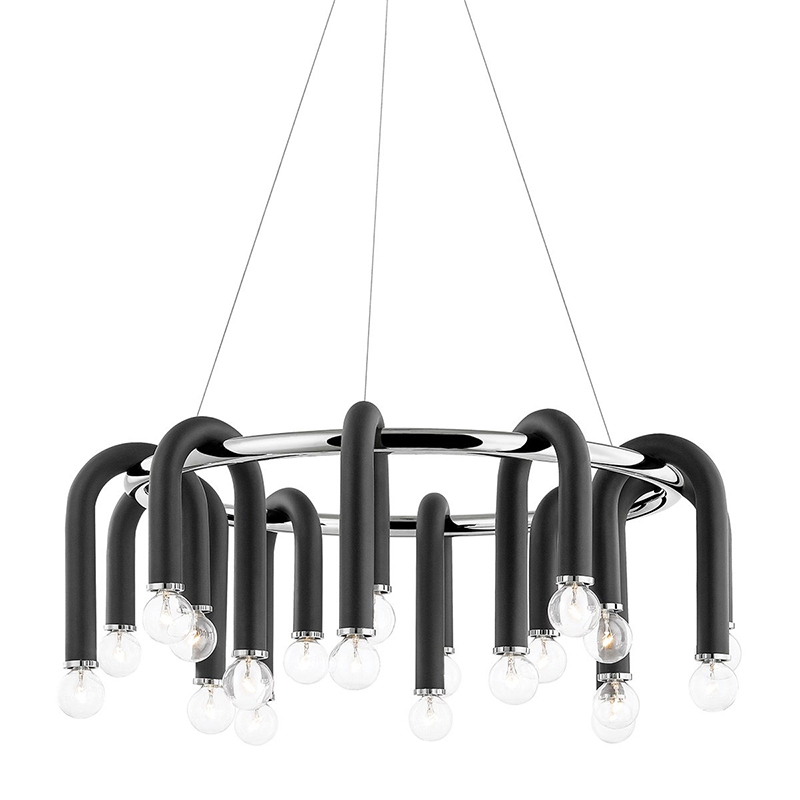 Люстра Paulson floppy chandelier round chrome Черный Хром Люстра Paulson floppy chandelier round chrome Черный Хром в Костроме | Loft Concept