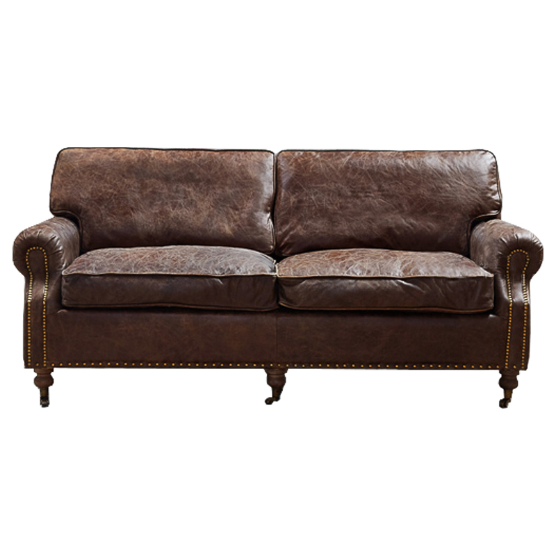 Диван RH CLASSIC LANCASTER Brown leather double Коричневый Диван RH CLASSIC LANCASTER Brown leather double Коричневый в Костроме | Loft Concept
