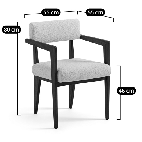 Кресло обеденное Alcove White Boucle из массива ореха Кресло обеденное Alcove White Boucle из массива ореха в Костроме