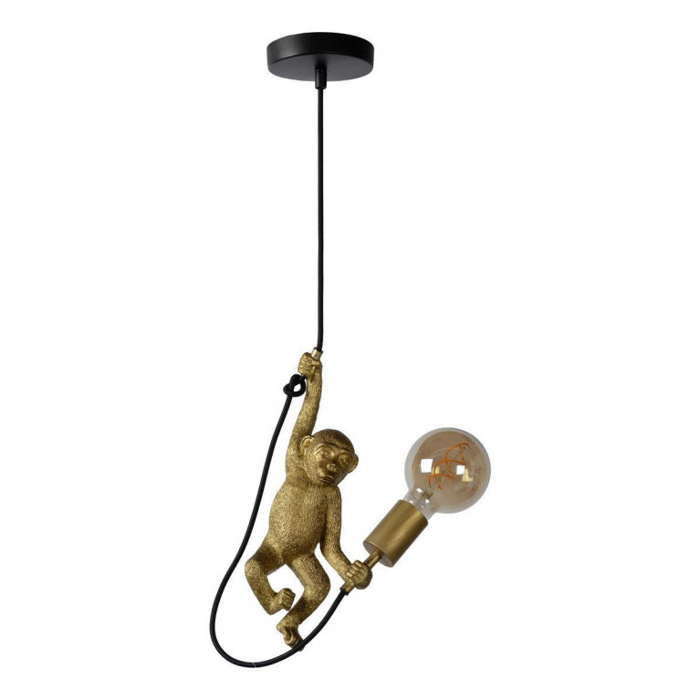 Подвесной светильник Monkey holding a light bulb Черный Золотой Подвесной светильник Monkey holding a light bulb Черный Золотой в Костроме | Loft Concept