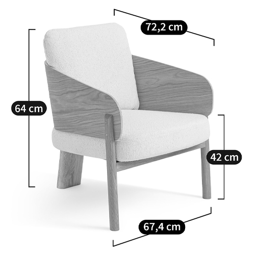 Кресло с каркасом из массива дуба Gallin Chair Boucle в Костроме
