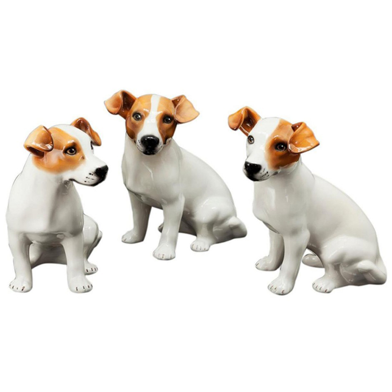 Статуэтки Abhika Jack Russel Set 3 Pcs Белый Коричневый Статуэтки Abhika Jack Russel Set 3 Pcs Белый Коричневый в Костроме | Loft Concept