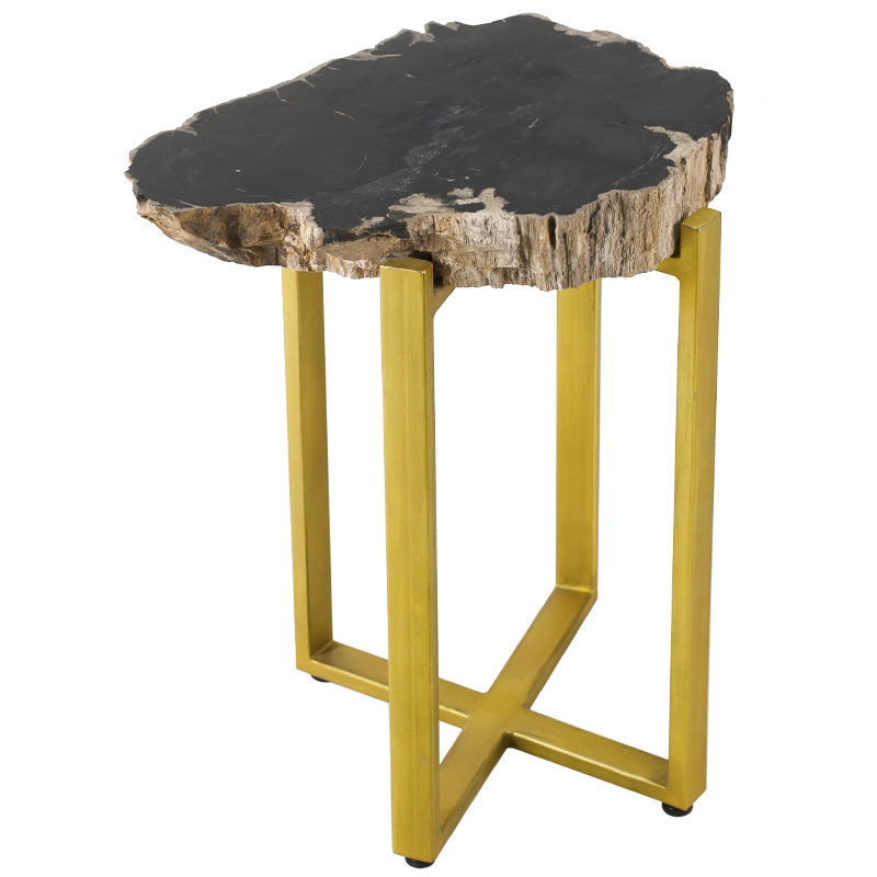 PETRIFIED WOOD COFFEETABLE GOLD S Окаменелое дерево Золотой Бежевый Черный PETRIFIED WOOD COFFEETABLE GOLD S Окаменелое дерево Золотой Бежевый Черный в Костроме | Loft Concept