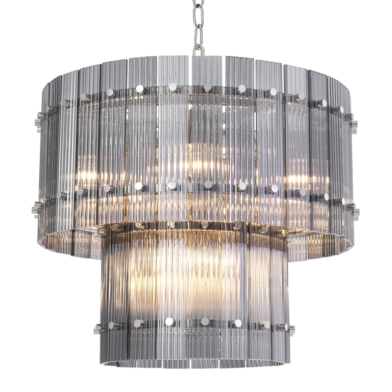 Люстра Eichholtz Chandelier Ruby S smoke Никель Стекло Смок Люстра Eichholtz Chandelier Ruby S smoke Никель Стекло Смок в Костроме | Loft Concept