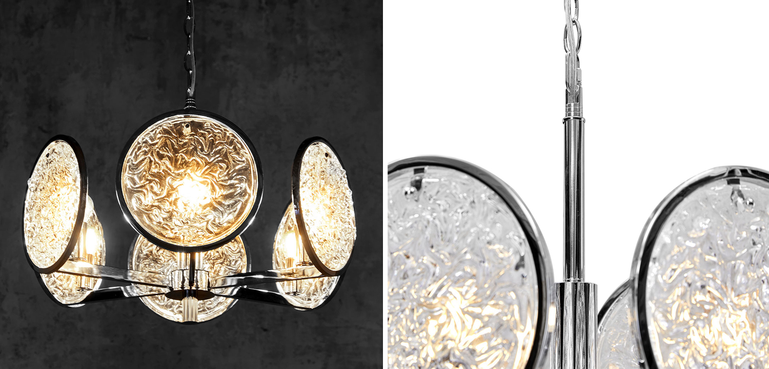 Люстра Geraldine Glass Silver Chandelier - фото