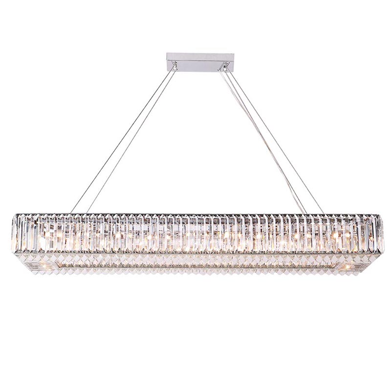 Люстра Darleen Crystal Nickel Rectangular Chandelier Никель Прозрачный (Transparent) Люстра Darleen Crystal Nickel Rectangular Chandelier Никель Прозрачный (Transparent) в Костроме | Loft Concept