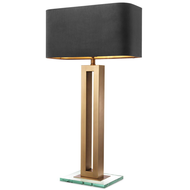 Настольная лампа Eichholtz Table Lamp Cadogan Латунь Античная полированная Прозрачный Черный Настольная лампа Eichholtz Table Lamp Cadogan Латунь Античная полированная Прозрачный Черный в Костроме | Loft Concept